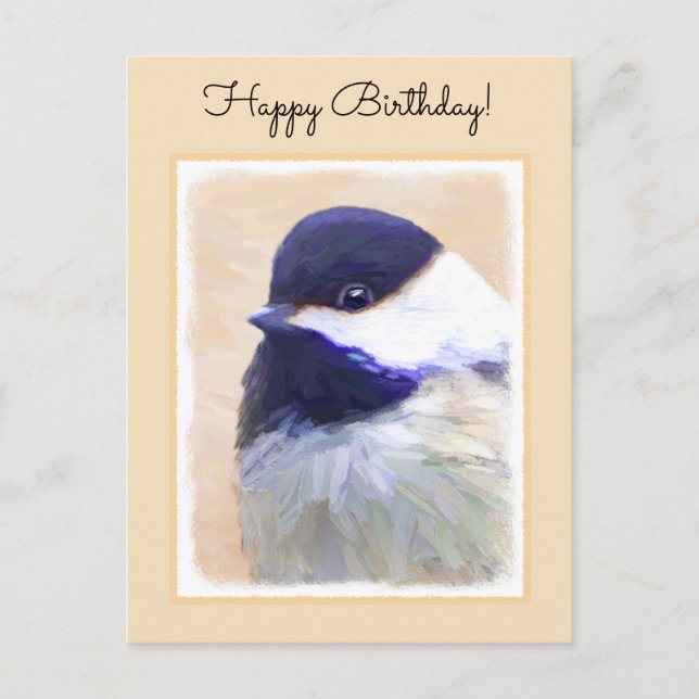 Cartão Postal Pintura em frango - Arte original em pássaro (Frente)