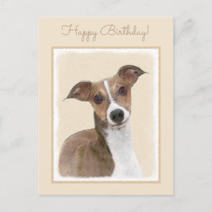 Cartão Postal Pintura em Greyhound Italiano - Arte de Cachorro O