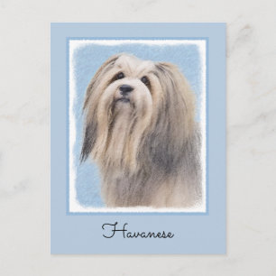 Cartão Postal Pintura em Havanês (Prata) - Arte Canina Original