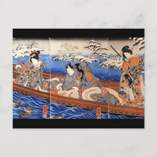 Cartão Postal Pintura em japonês c. década de 1800