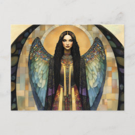 Cartão Postal Pintura em Mosaico do Arco-Íris Escuro da Deusa Li