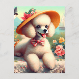 Cartão Postal Pintura em Poodle