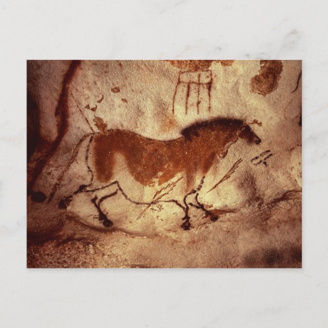 Cartão Postal Pintura em rocha de um cavalo, c.17000 a.C. (Frente)