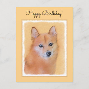 Cartão Postal Pintura em Spitz Finlandês - Arte Cachorosa Origin