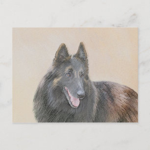 Cartão Postal Pintura em Tervuren Belga - Arte Cachorra Original
