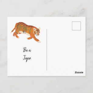 Cartão Postal Pintura em Tigre com proa da selva