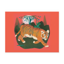 Pintura em Tigre com proa da selva