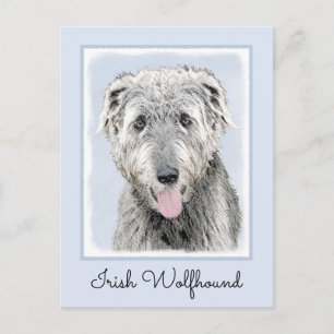 Cartão Postal Pintura em Wolfhound Irlandês - Arte em Cachorro O