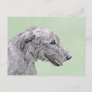 Cartão Postal Pintura em Wolfhound Irlandês - Arte em Cachorro O