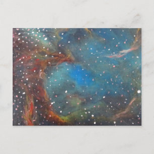 Cartão Postal Pintura Espacial da Nebulosa da Nuvem Magalhônica