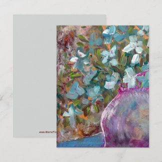 Cartão Postal Pintura Floral Abstrata Original de Arte Fina