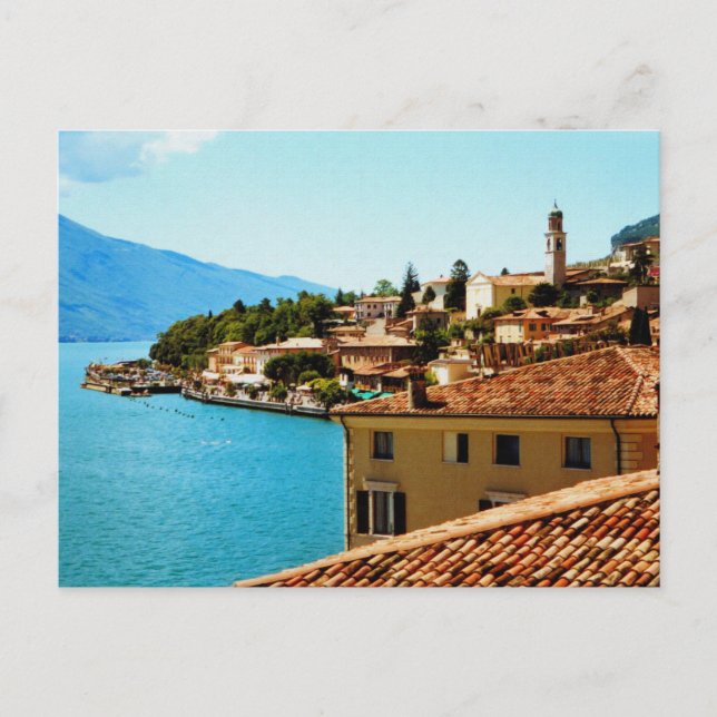 Cartão Postal Pintura fotográfica em Limone Sul Garda Lake Garda (Frente)
