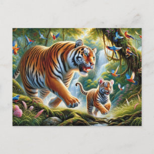 Cartão Postal Pintura Harmonia da Selva Tropical