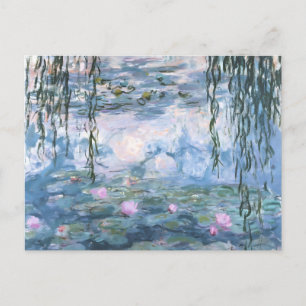 Cartão Postal Pintura Impressionista de Lírios Aquáticos de Clau
