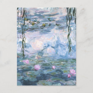 Cartão Postal Pintura Impressionista de Lírios Aquáticos de Clau