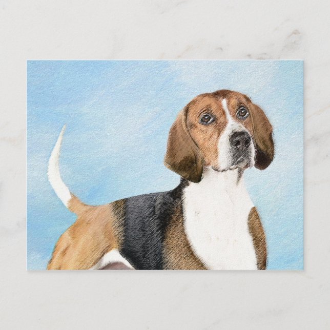 Cartão Postal Pintura Inglesa em Foxhound - Arte Cachorro Origin (Frente)
