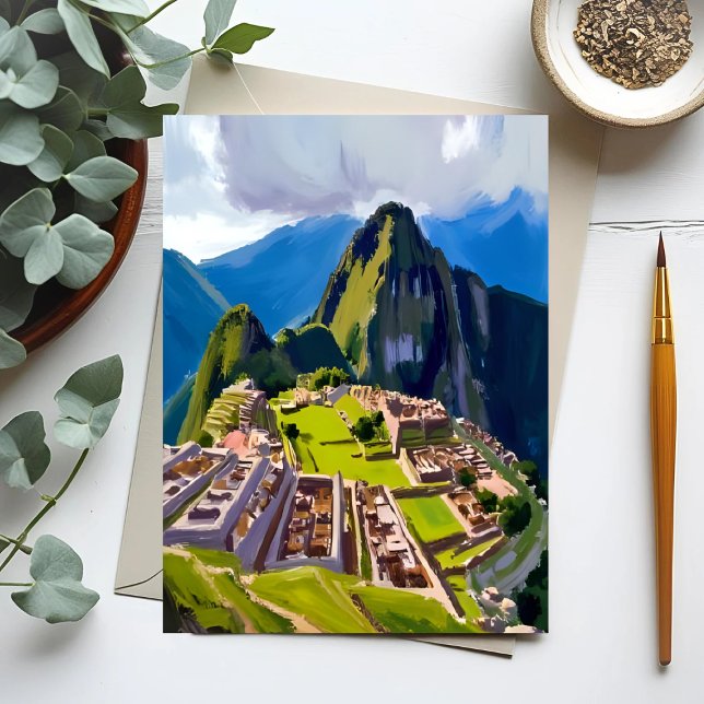 Cartão Postal Pintura Machu Picchu Peru (Criador carregado)