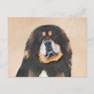Cartão Postal Pintura Mastiff Tibetana - Arte Canina Original