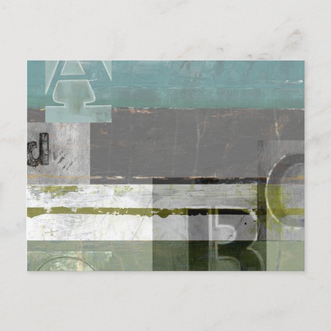 Cartão Postal Pintura Moderna com Letras Cortadas (Frente)
