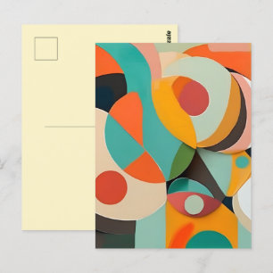 Cartão Postal Pintura Moderna de Meados do Século, Várias Cores