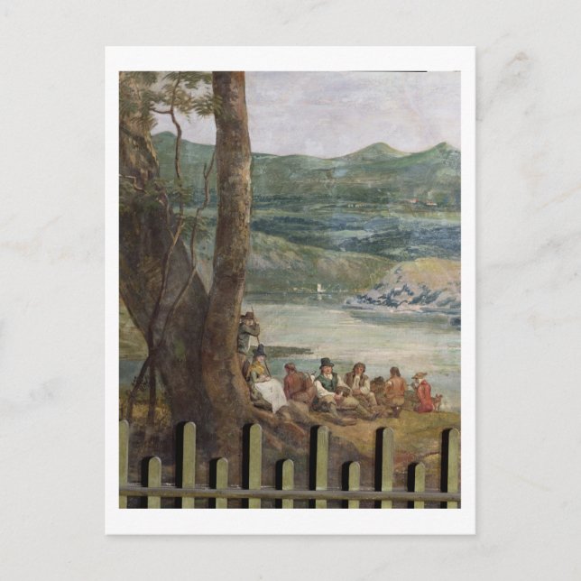 Cartão Postal Pintura mural de Drakelowe Hall, nr. Burton em (Frente)