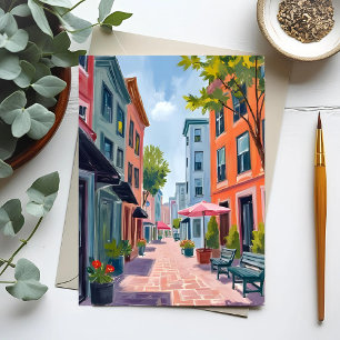 Cartão Postal Pintura na Ilha Newport Rhode