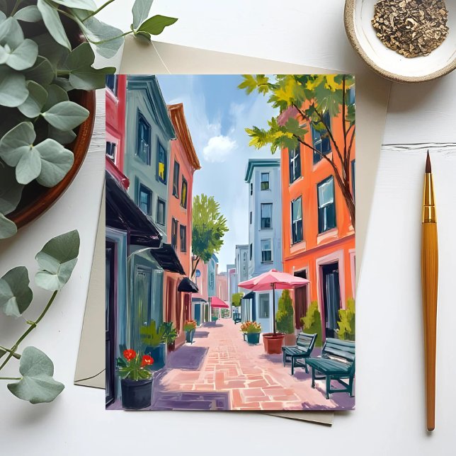 Cartão Postal Pintura na Ilha Newport Rhode (Criador carregado)