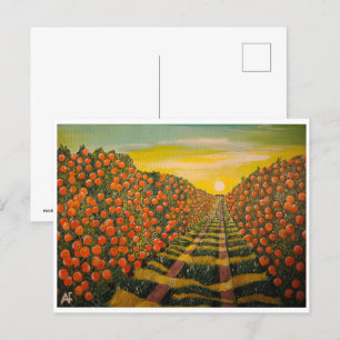 Cartão Postal Pintura Naranjas de Valencia por Alfred Fox