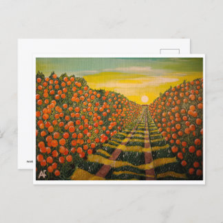 Cartão Postal Pintura Naranjas de Valencia por Alfred Fox