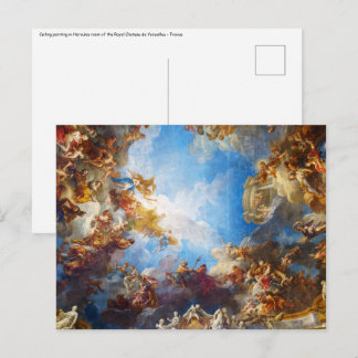 Cartão Postal Pintura no teto de Hércules em Chateau de Versaill