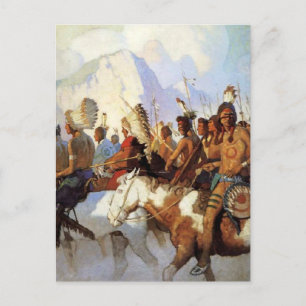 Cartão Postal Pintura ocidental de N C Wyeth “A Faction Belicist