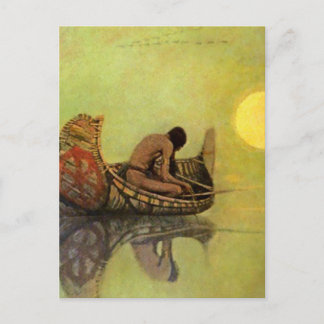 Cartão Postal Pintura ocidental de N C Wyeth “O Pescador Silenci