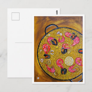 Cartão Postal Pintura Paella De Marisco por Alfred Fox
