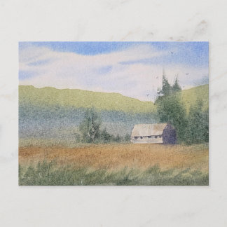 Cartão Postal Pintura Paisagem Aquarela