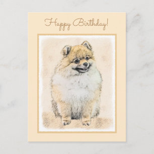 Cartão Postal Pintura Pomeraniana (Laranja) - Arte Canina Origin