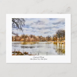 Cartão Postal Pintura por Aquarela do Central Park Nova Iorque