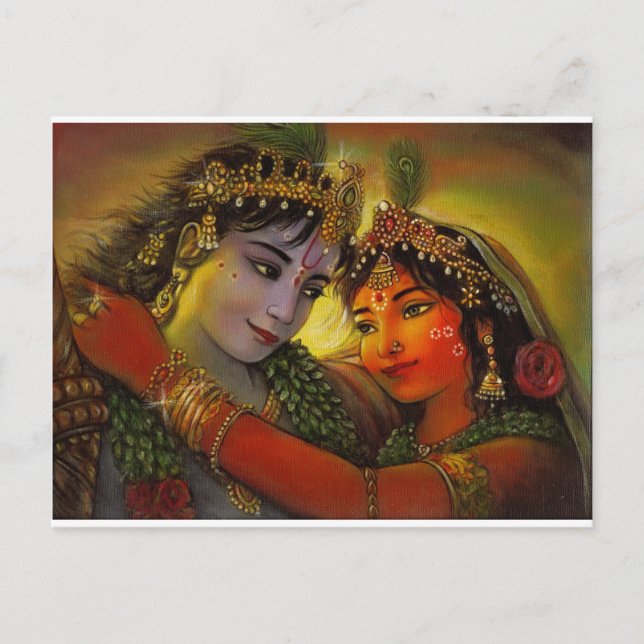 CARTÃO POSTAL PINTURA RADHA KRISHNA CLASSIC (Frente)