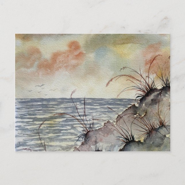 Cartão Postal pintura sazonal outono cores (Frente)