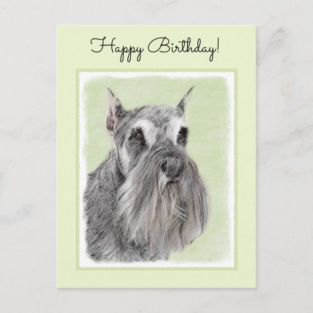 Cartão Postal Pintura Schnauzer (Giant, Standard) - Arte Canina (Frente)