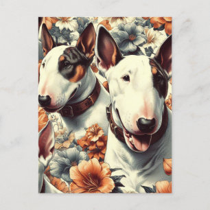 Cartão Postal Pintura sem costura da Bull Terrier