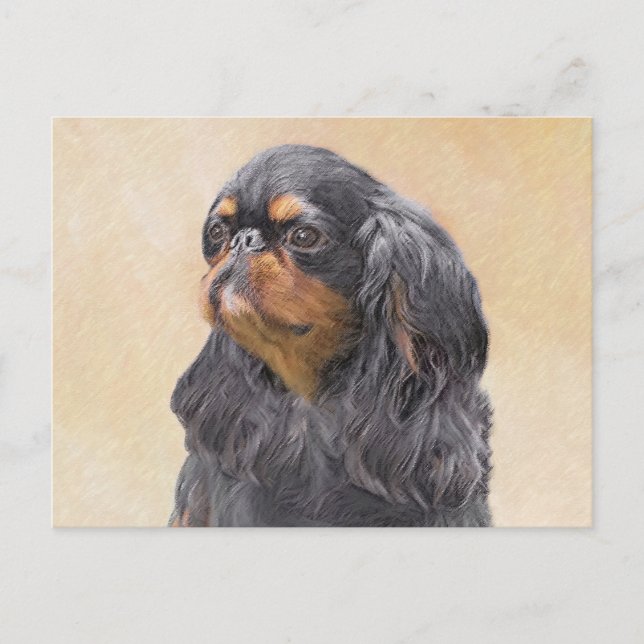 Cartão Postal Pintura Spaniel de Brinquedo Inglês Arte Animal Or (Frente)