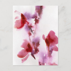 Cartão Postal pinturas de abstrato floral a aquarela 3