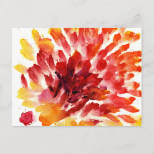 Cartão Postal pinturas de abstrato floral a aquarela 5