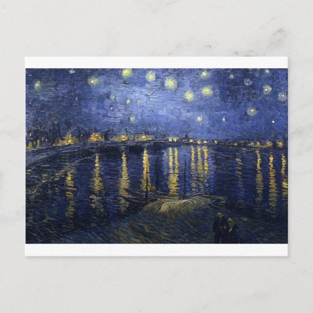 Cartão Postal Pinturas de Van Gogh: Starry Night Van Gogh Rhone (Frente)