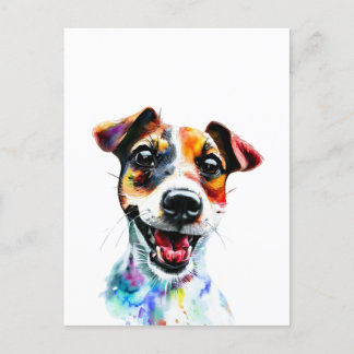 Cartão Postal Pinturas do arco-íris - Jack Russell Terrier Desig