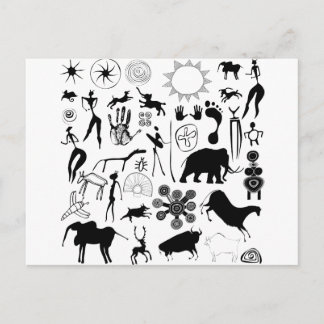 Cartão Postal Pinturas nas cavernas - arte primeva