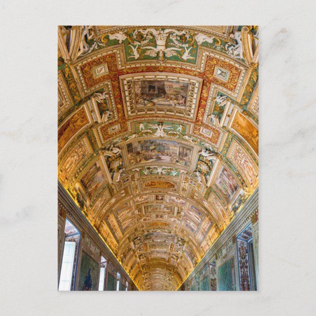 Cartão Postal Pinturas no teto na Galeria de Mapas - Vaticano (Frente)