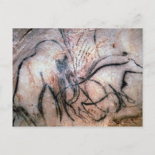 Cartão Postal Pinturas que retratam mamute e gado, da C
