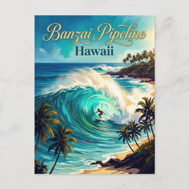 Cartão Postal Pipeline Hawaii (Frente)