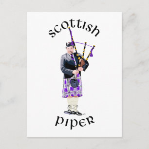 Cartão Postal Piper escocês - Roxo